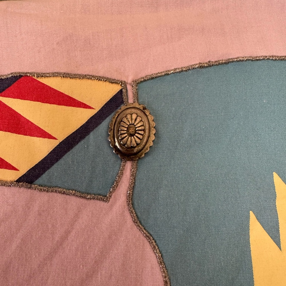 Rare Vintage Wranglers Women’s Southwest Aztec Shirt Pink Bull Design Size Med - Picture 12 of 13